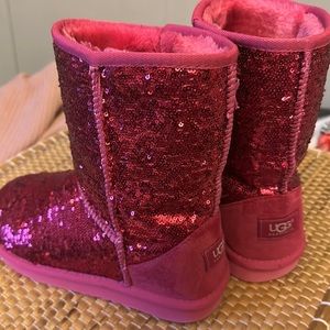 UGG brand pink sparkly boots. Super comfy and only worn a few times ! Size 10.